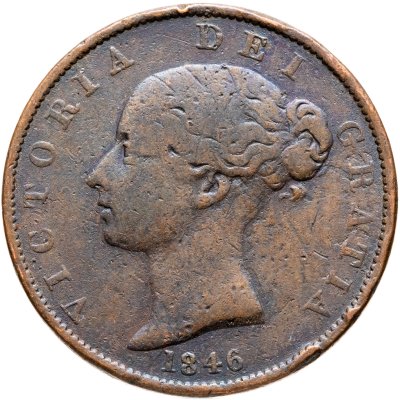 купить Великобритания 1/2 пенни (penny) 1846