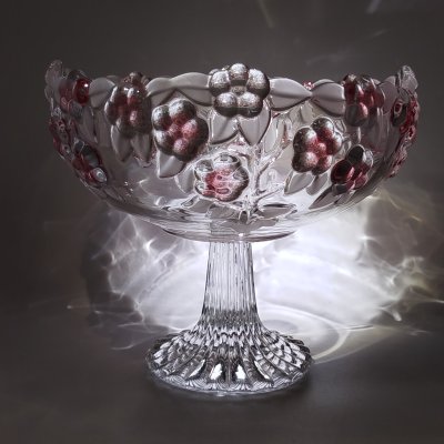 купить Фруктовница с цветочным рельефным декором, стекло, матирование, Walther Glas, Германия, 1990-2010 гг.