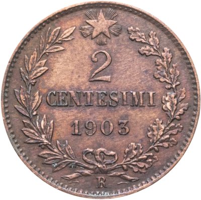 купить Италия 2 чентезимо (centesimi) 1903