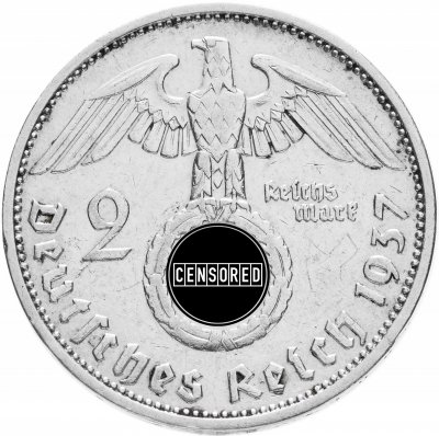 купить Германия, Третий рейх, 2 рейхсмарки 1937-1939, случайная дата и случайный монетный двор