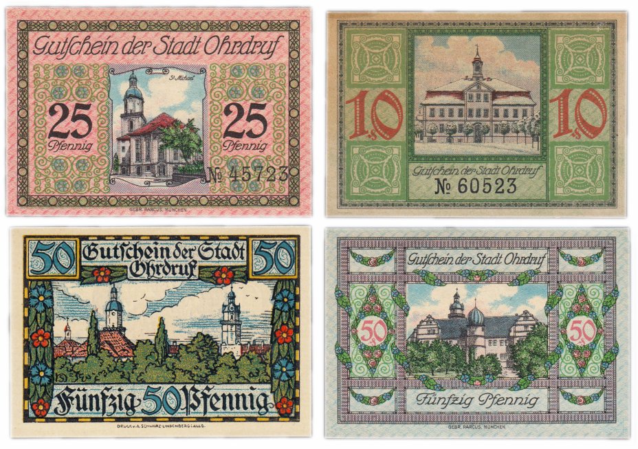 купить Германия (Тюрингия: Ордруф) набор из 4-х нотгельдов 1921