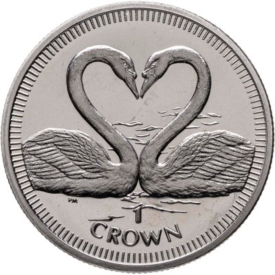 купить Остров Мэн 1 крона 2007 «Лебеди»