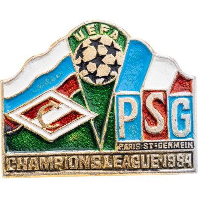 купить Значок Спартак ( Москва ) - ПСЖ ( Пари Сен-Жермен , Франция ) Лига Чемпионов 1994 (Разновидность случайная )