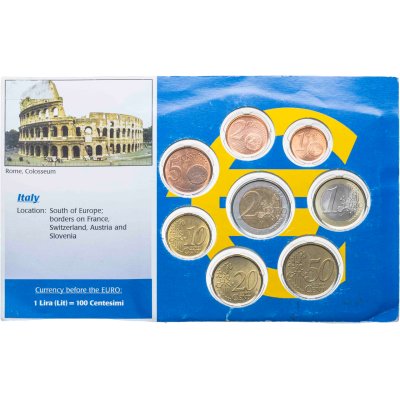 купить Италия, сувенирный набор из 8 монет ЕВРО 2002