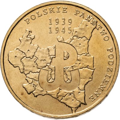 купить Польша 2 злотых (zlote) 2009 "70 лет польскому подпольному движению"