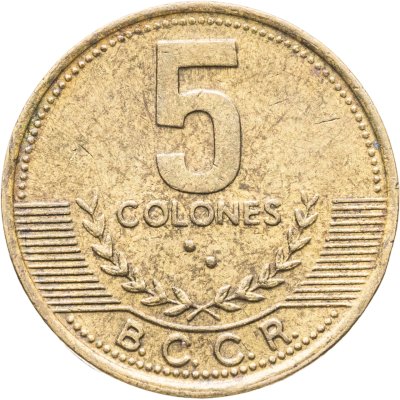 купить Коста-Рика 5 колонов (colones) 2001