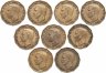 Купить Великобритания набор из 9 монет 3 пенса 1937-1952