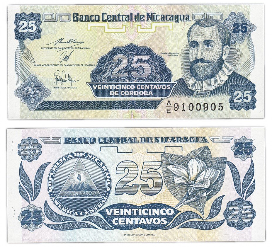 купить Никарагуа 25 сентаво 1991 (Pick 170a)