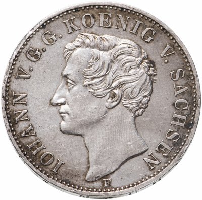 купить Саксония 1 талер 1855 F Германские государства — Саксония — Посещение монетного двора Королем Иоганном V