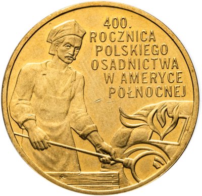 купить Польша 2 злотых 2008 "400 лет поляки в Америке"