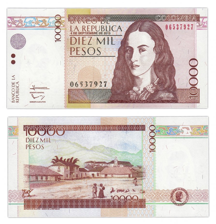 купить Колумбия 10000 песо 2013 (Pick 453q)