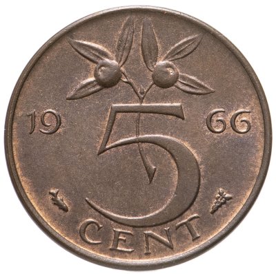 купить Нидерланды 5 центов (cent) 1966