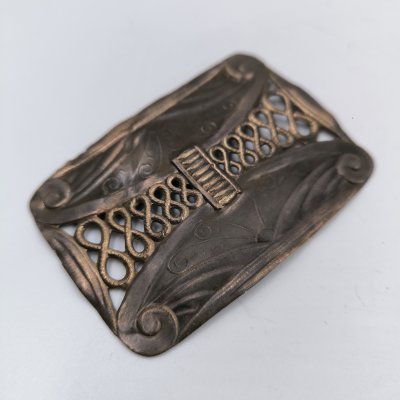 купить Пряжка женская поясная прямоугольной формы с ажурным декором, металл, штамповка, Российская империя, 1890-1915 гг.