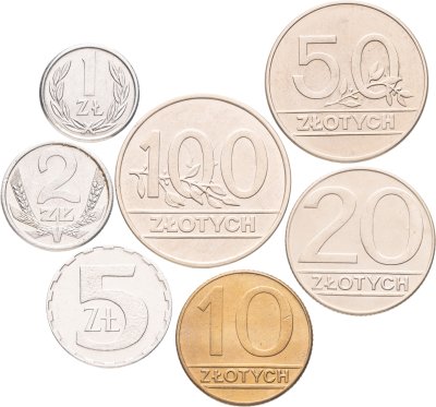купить Польша, набор из 7 монет 1989-1990 (1, 2, 5, 10, 20, 50, 100 злотых)