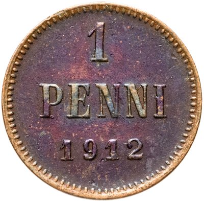 купить 1 пенни (penni) 1912 Российская Финляндия