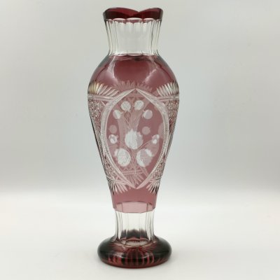 купить Ваза "Чертополох", стекло, марганцевое стекло, алмазная грань, Дятьковский хрустальный завод, СССР, 1950-1970 гг.