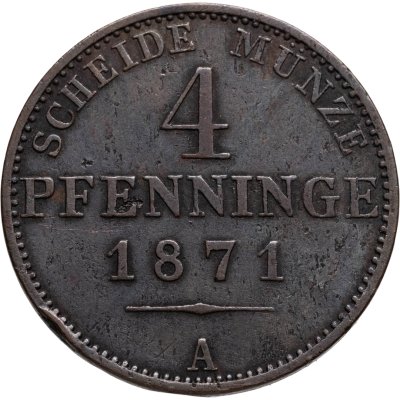 купить Германия, Пруссия 4 пфеннига 1871