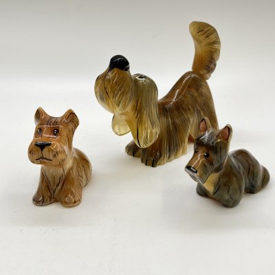купить Набор из 3 статуэток "Собачки", натуральный камень, роспись, Россия, 2000-2015 гг.