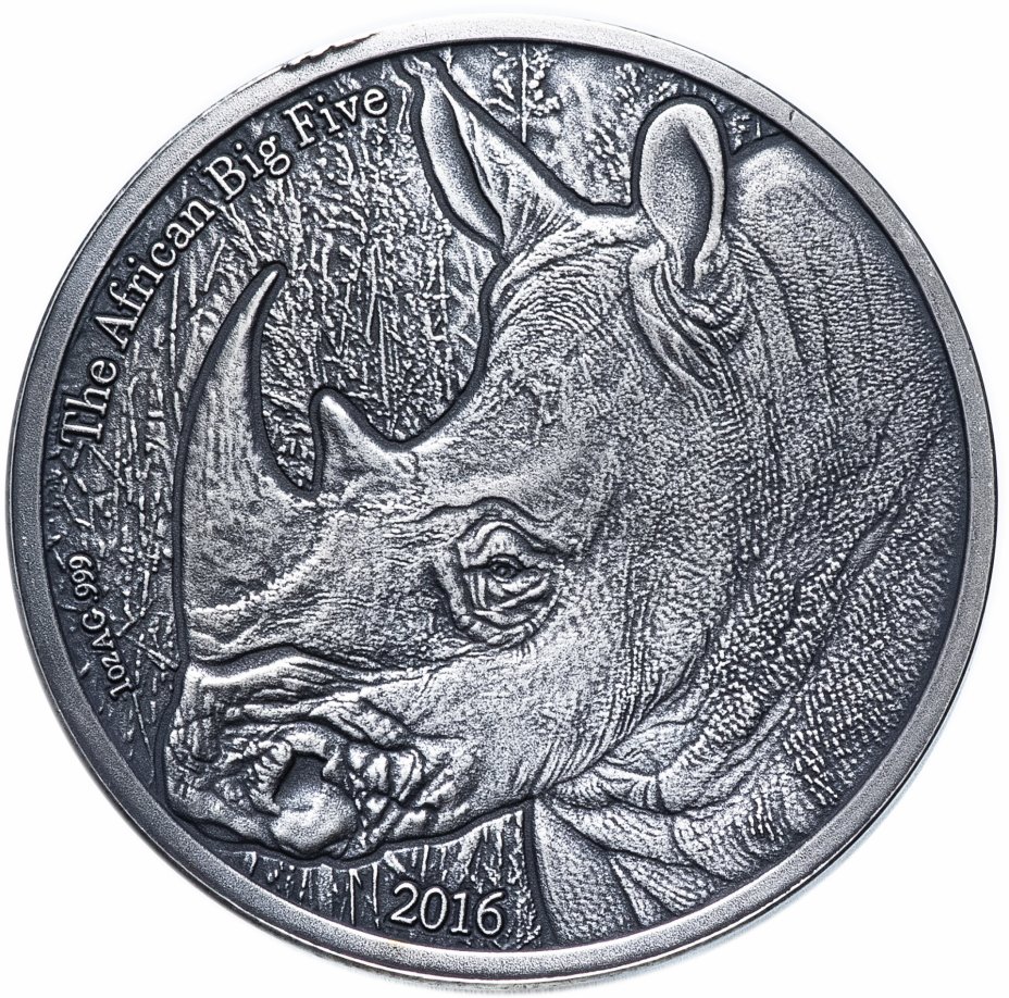 купить Буркина-Фасо 1000 франков 2016 "Африканский носорог", в футляре с сертификатом