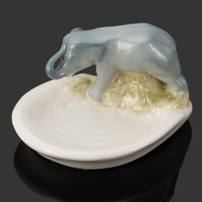 купить Мыльница/пепельница «Слон», фаянс, роспись, Ленинградский завод «Стройфаянс», СССР, 1950-1960 гг.