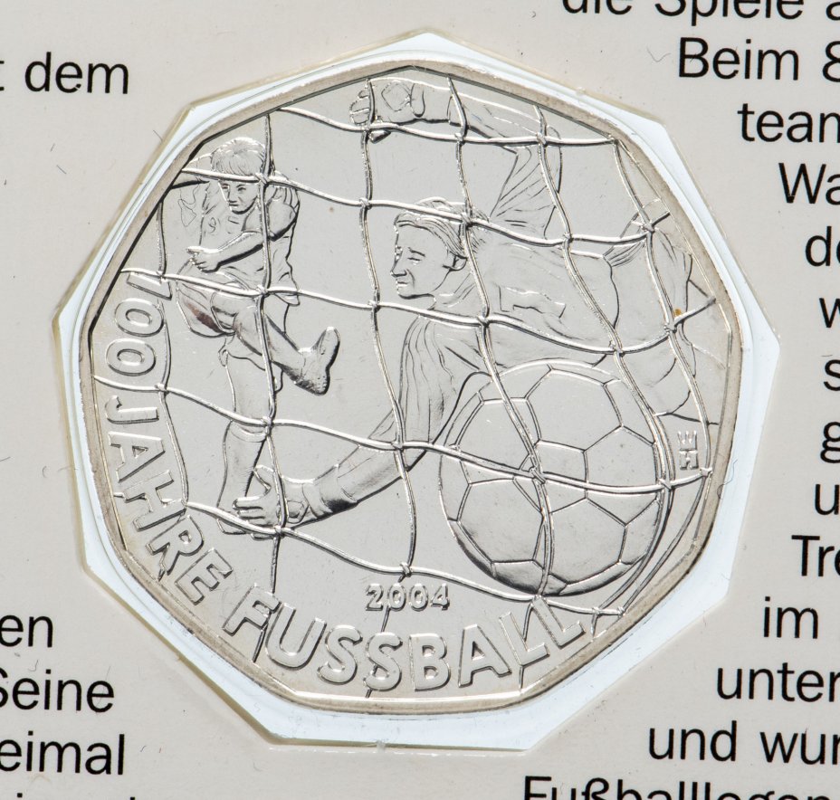 купить Австрия 5 евро 2004 "100 лет футболу" в книжечке Тип 3