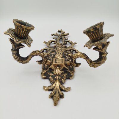 купить Канделябр настенный на две свечи, металл, литье, бронзирование, Западная Европа, 1970-1990 гг.