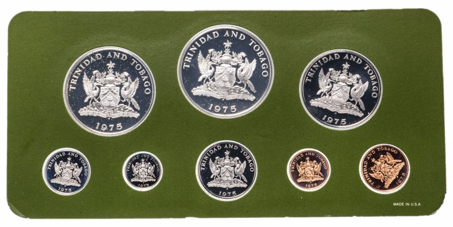купить Тринидад и Тобаго 1975 набор из 8-ми монет в официальном футляре с сертификатами