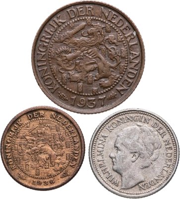 купить Нидерланды набор монет 1936-1937 (3 штуки)