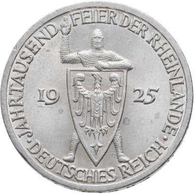 купить Германия 3 рейхсмарки (reichsmark) 1925 A "Тысячелетие Рейнской области (Рейнланда)"
