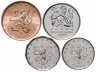 Купить Чехия набор монет 1, 2, 5 и 10 крон (korun) 2016 - 2018 года (4 штуки)