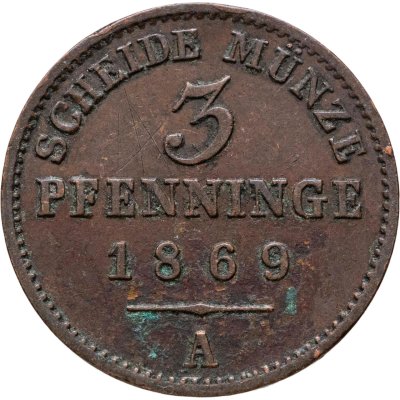 купить Германия, Пруссия 3 пфеннига 1869