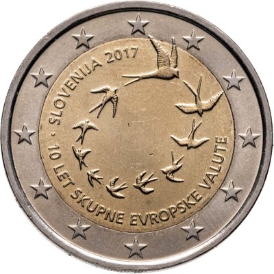 купить Словения 2 евро 2017 "10 лет обращения евро в Словении"