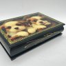 Купить Шкатулка с изображением щенков, папье-маше, деколь, Россия, 2000 г.