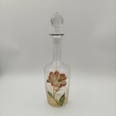 купить Штоф для крепких алкогольных напитков с цветочным декором, стекло, роспись полихромной эмалью, Западная Европа, 1900-1920 гг.