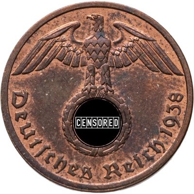 купить Германия, Третий рейх 1 рейхспфенниг (reichspfennig) 1938, знак монетного двора: "A" - Берлин