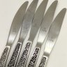 Купить Набор столовых ножей на 5 персон, украшенных цветочным декором, сталь, Артель «Звезда», Беляйково, СССР, 1975-1991 гг.
