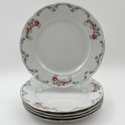 купить Набор десертных тарелок с цветочным декором на 5 персон, фарфор, деколь, Thun (Тун), Чехия, 2000-2020 гг.