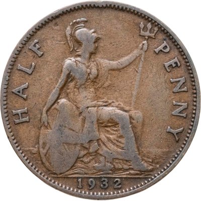 купить Великобритания 1/2 пенни (penny) 1932