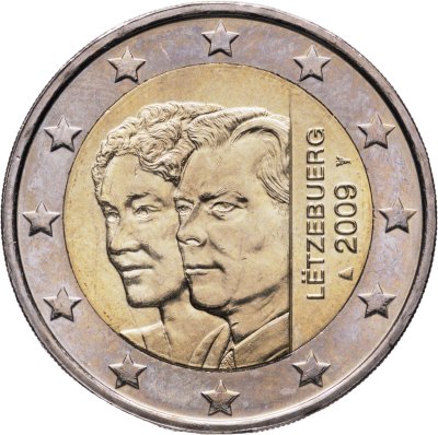 купить Люксембург 2 евро 2009 "90 лет со дня вступления на престол великой герцогини Шарлотты"