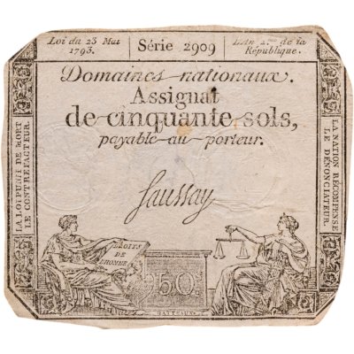 купить Франция, ассигнат 50 солей 1793