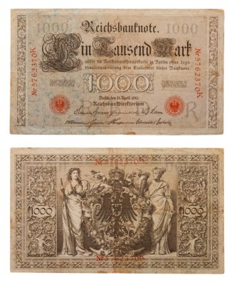 купить Германия 1000 марок 1910 красная печать