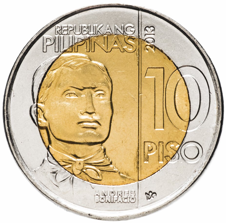 купить Филиппины 10 песо 2013 "150 лет со дня рождения Андреса Бонифасио"