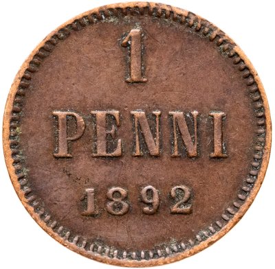 купить 1 пенни (penni) 1892, монета для Финляндии