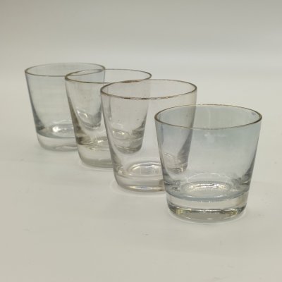 купить Набор из 4-х стопок лаконичной формы для крепких напитков, стекло, золочение, СССР, 1970-1990 гг.