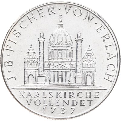 купить Австрия 2 шиллинга (shillings) 1937 200 лет со дня завершения строительства церкви Святого Карла