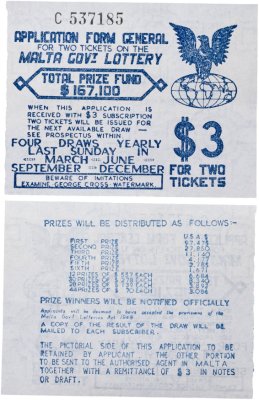 купить Мальта Лотерейный билет на 3 доллара