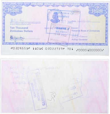 купить Зимбабве 10000 долларов 2003