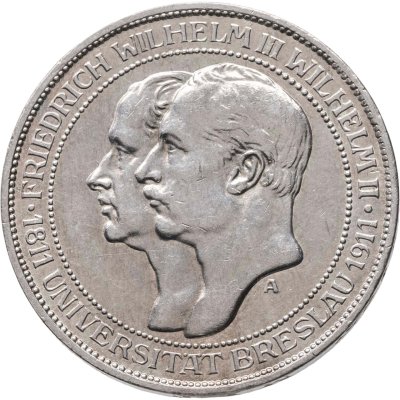 купить Германия, Пруссия 3 марки 1911 "100-летие Университета Бреслау (Вроцлава)"