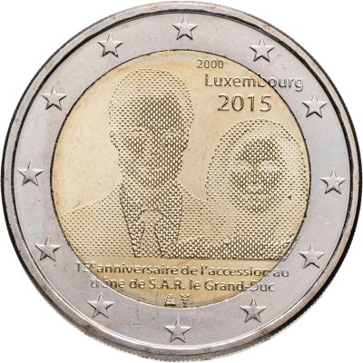 купить Люксембург 2 евро (euro) 2015 15-летие вступления на престол Великого Герцога Анри