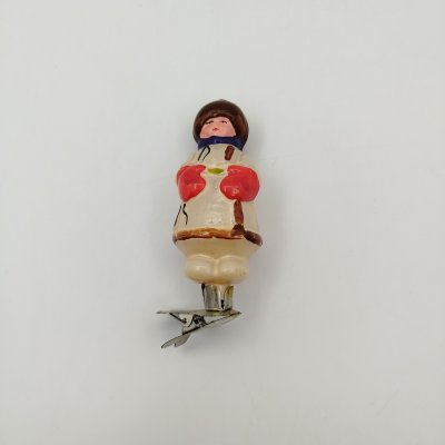 купить Игрушка ёлочная на прищепке "Мужичок с ноготок", стекло, роспись, металл, Завод стеклянных ёлочных украшений и оптических изделий, г. Москва, СССР, 1950-1960 гг.